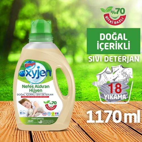 Bingo Oksijen Doğal İçerikli Sıvı Çamaşır Deterjanı 1.170 ml 18 Yıkama