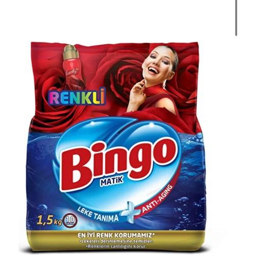 Bingo Renkli Toz Çamaşır Deterjanı 1,5 Kg 10 Yıkama Parfümlü Etkili Temizlik