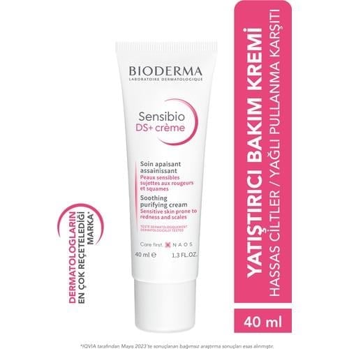 Bioderma Sensibio DS+ Kızarıklık ve Yağlı Pullanma Karşıtı Hindistan Cevizi Yağlı Bitkisel Özlü Bakım Kremi 40 ml