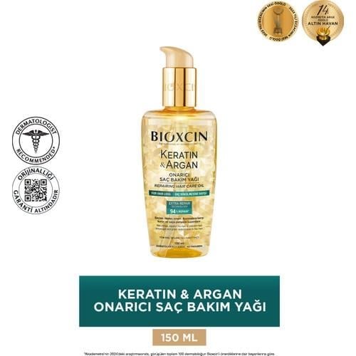 Bioxcin Keratin & Argan Onarıcı Saç Bakım Yağı 150 ml - Yıpranmış ve Hasar Görmüş Saçlar