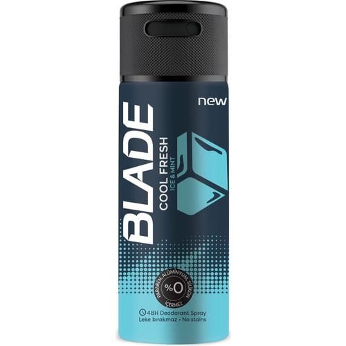 Blade Fresh Erkek Sprey Deodorant 150 ml Alkolsüz Pudrasız Leke Bırakmaz 48 Saat Etkili Koruma