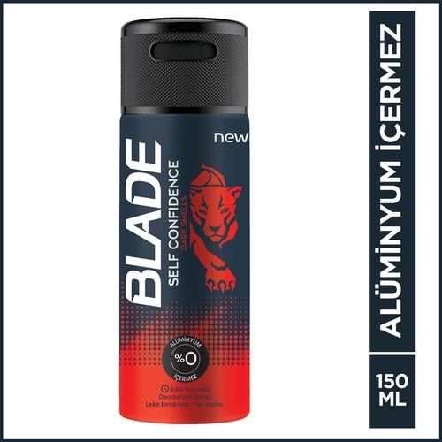 Blade Self Confidince Erkek Deodorant 150 Ml Hızlı Kurur, Leke Bırakmaz
