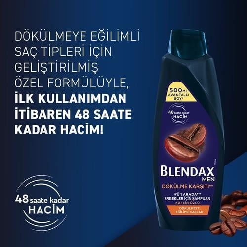 Blendax Dökülme Karşıtı Kafein Özlü Şampuan 500 ml Dökülmeye Eğilimli Saçlar İçin