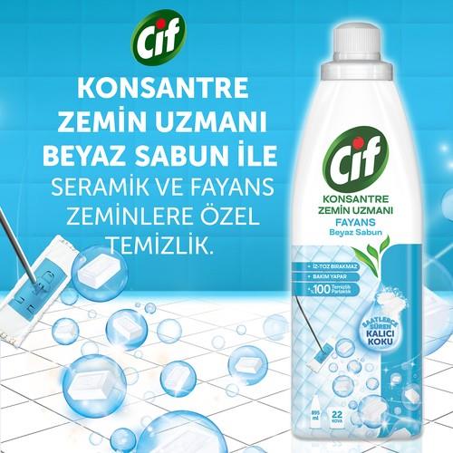 Cif Konsantre Zemin Uzmanı Fayans Beyaz Sabun 895 Ml