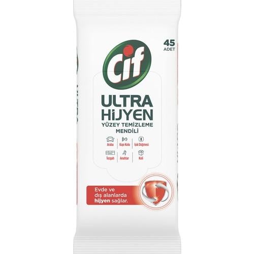 Cif Yüzey Temizleme Mendili Ultra Hijyen 45li