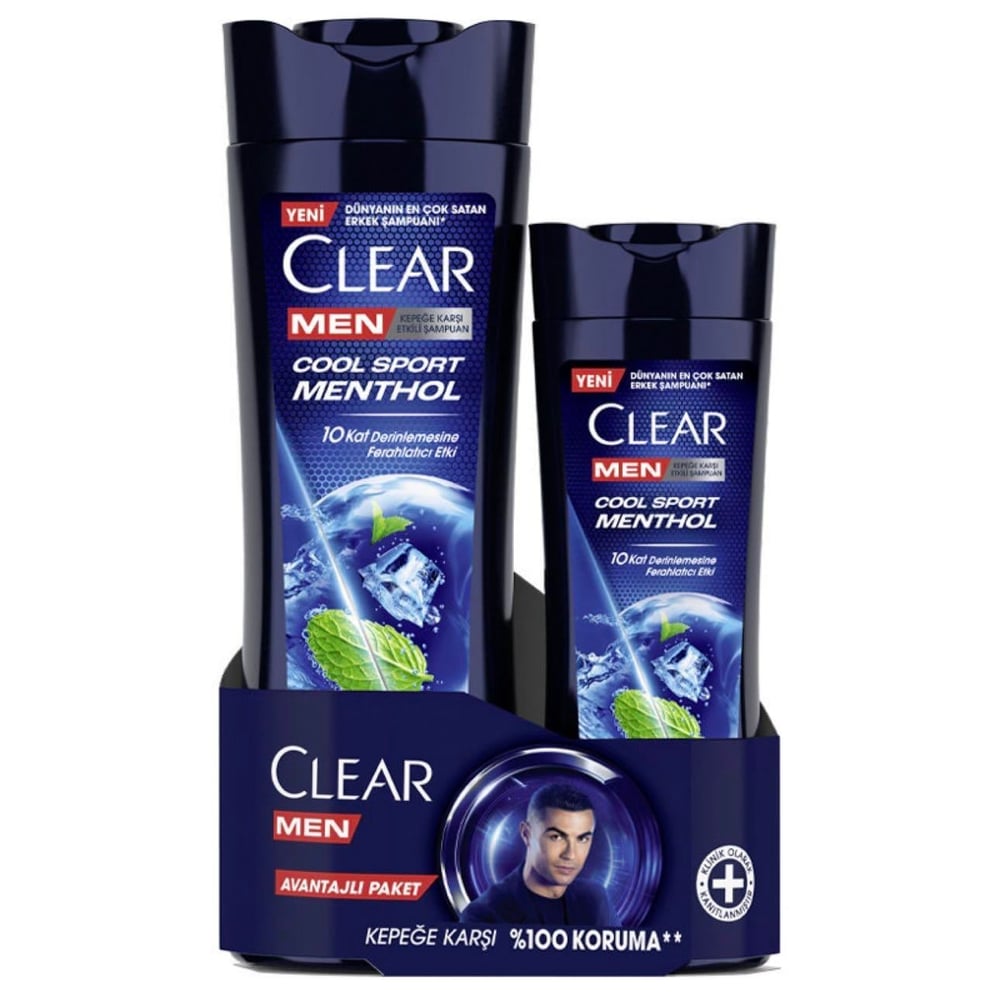 Clear Men Kepeğe Karşı Etkili Cool Sport Menthol 350 ml Şampuan + 180 ml
