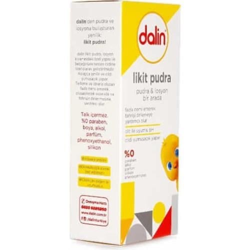 Dalin Likit Bebek Pudrası - Talk İçermeyen, Hipoalerjenik ve Hassas Ciltler için Doğal İçeriklerle Formüle Edilmiştir, 100 ml