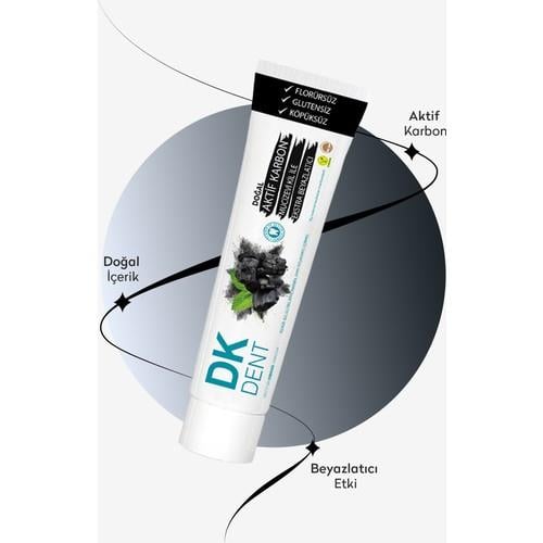 Dermokil DKDENT Aktif Karbonlu Diş Macunu Nane Aromalı Glütensiz 75 ml