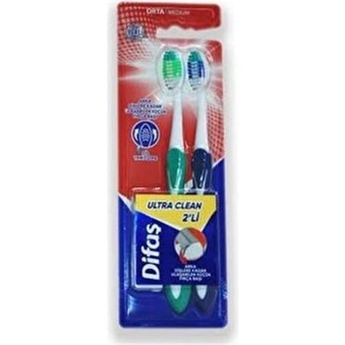 Difaş Ultra Clean Yumuşak Diş Fırçası Seti 2li Orta Boy Temizlik