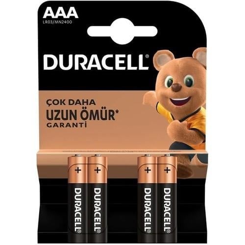 Duracell LR03/MN2400 AAA İnce Alkalin Pil (4lü Paket)