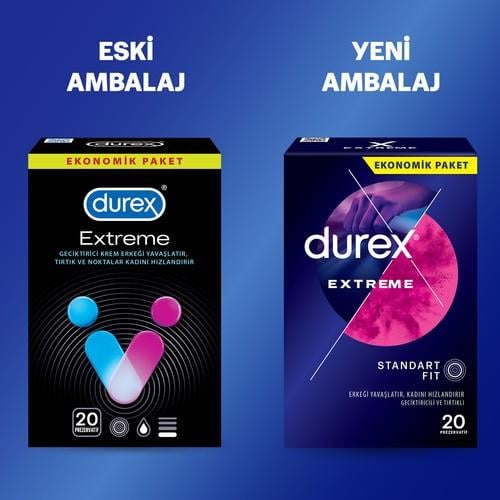 Durex Extreme 20li  ve Tırtıklı Prezervatif