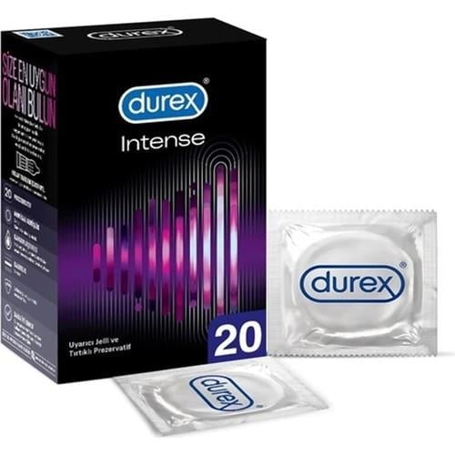 Durex Intense 20li Uyarıcı Jelli ve Tırtıklı Prezervatif