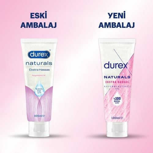 Durex Naturals Ekstra Hassas Kayganlaştırıcı Jel 100 ml Su Bazlı Kokusuz Renksiz Dermatolojik Onaylı