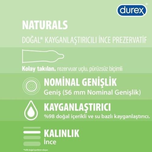 Durex Naturals Prezervatif 10lu