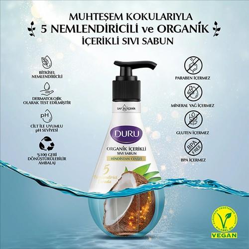 Duru Hindistan Cevizli Sıvı Sabun 500 ml Paraben İçermeyen Vegan Formül ile Temizlik