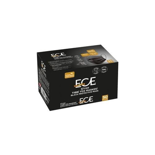 ECE Full Ultrasonik Meltblownlu Siyah Maske 50 Adet