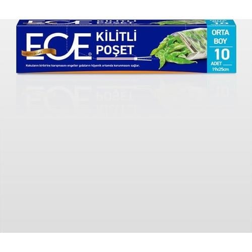 Ece Kilitli Buzdolabı Poşeti 4 Orta Boy 10lu + 4 Büyük Boy 8li