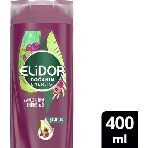 Elidor Doğanın Enerjisi Saç Bakım Şampuanı Avokado ve Üzüm Çekirdeği Yağı 400 ml