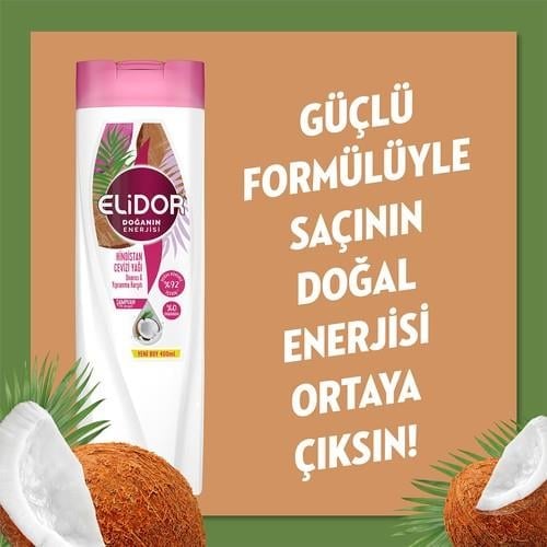 Elidor Doğanın Enerjisi Saç Bakım Şampuanı Hindistan Cevizi Yağı 400 ml