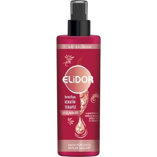 Elidor Sıvı Saç Bakım Sütü Brezilya Keratin Terapisi Hidrolize Keratin Marula Yağı E Vitamini 200 ml