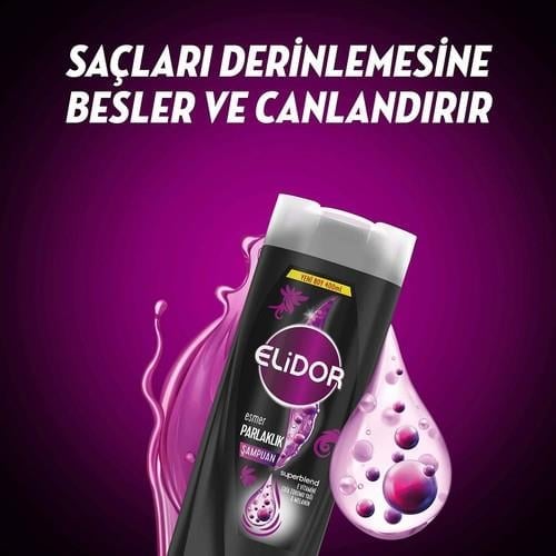 Elidor Superblend Saç Bakım Şampuanı Esmer Parlaklık E Vitamini Chia Tohumu Yağı Melanin 400 ml