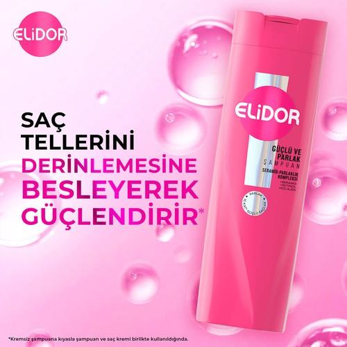 Elidor Superblend Saç Bakım Şampuanı Güçlü ve Parlak E Vitamini Makademya Yağı Kolajen 400 ml