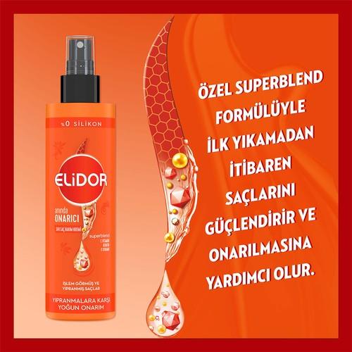 Elidor Superblend Sıvı Saç Bakım Kremi Anında Onarıcı C Vitamini Keratin Seramid 200 ml