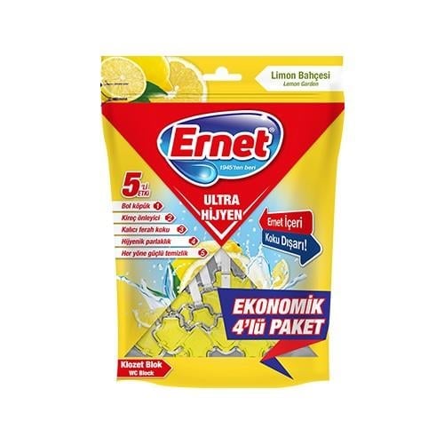 Ernet Ultra Hijyen Klozet Blok Limon Bahçesi 4 x 50 gr