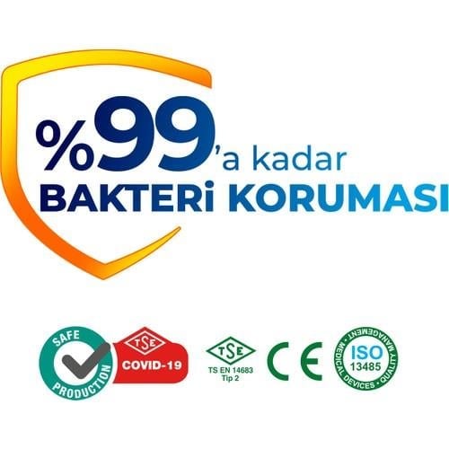 Evony Yumuşak Elastik Kulaklı Maske 50li