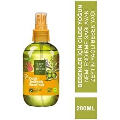 Eyüp Sabri Tuncer Doğal Zeytinyağlı Bebek Yağı Hassas Ciltler İçin 280 ml Basmalı Şişe