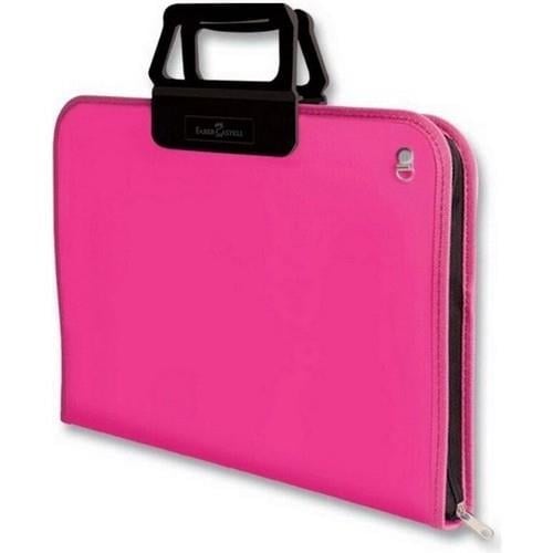 Faber-Castell 28x38 Cm Pembe Proje Çantası,Geniş İç Hacim, Ergonomik Taşıma Askılığı, PP Malzeme
