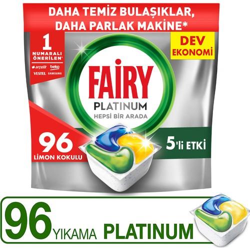 Fairy Platinum Bulaşık Makinesi Kapsülü 96 Yıkama Limon Kokulu