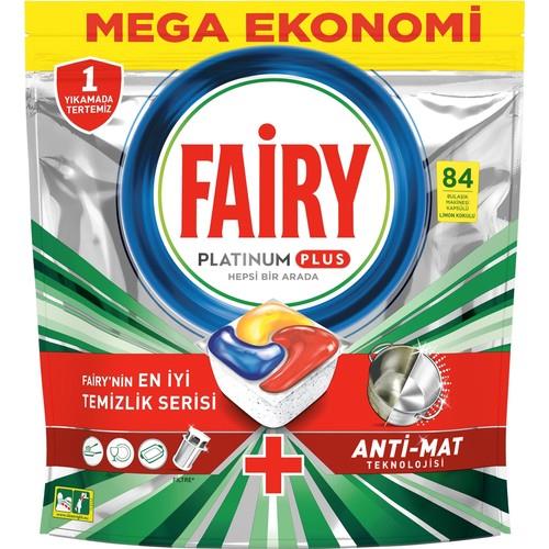 Fairy Platinum Plus Bulaşık Makinesi Tableti 84 Adet Anti-Mat Teknolojili Parlak Temizlik Gücü