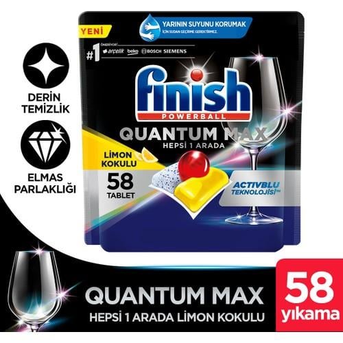 Finish Quantum Max Bulaşık Makinesi Deterjanı Tableti / Kapsülü Limonlu 58 Yıkama