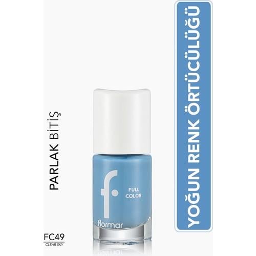 Flormar Full Color Yoğun Pigmentli Parlak Oje (FC49 Clear Sky) 8690604380022