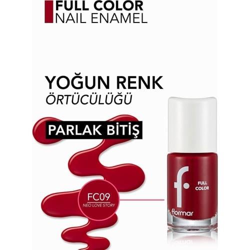 Flormar Full Color Yoğun Pigmentli Parlak Oje (FC09 Neo Love Story) 8690604310456
