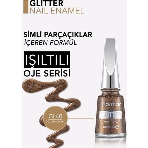 Flormar Glitter Golden Orchid 40 Oje