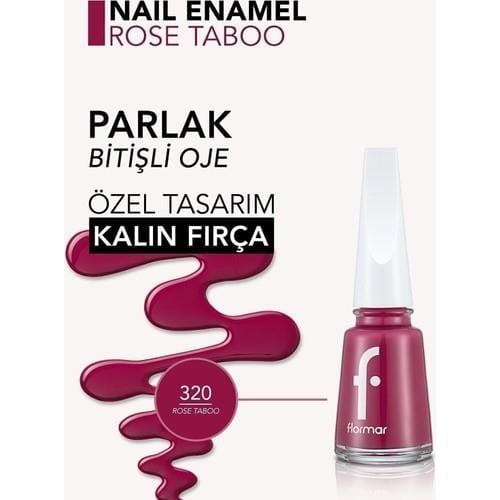 Flormar Klasik Parlak Bitişli Yüksek Pigmentli Oje (320 Rose Taboo New) 8682536035897