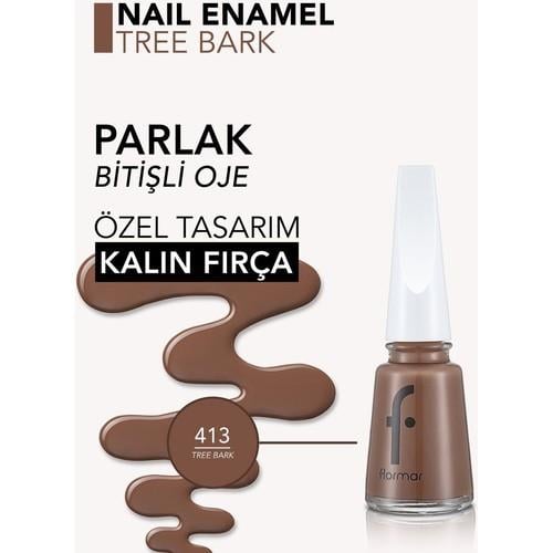 Flormar Klasik Parlak Bitişli Yüksek Pigmentli Oje (413 Tree Bark)