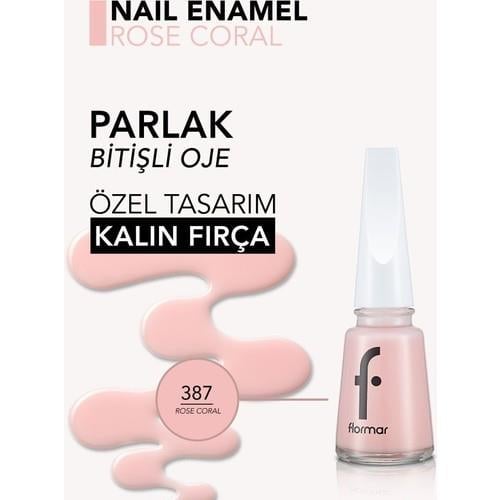 Flormar Nail Enamel Yoğun Renk Veren Uzun Süre Kalıcı Parlak Oje (397 Rose Coral) 8682536035972