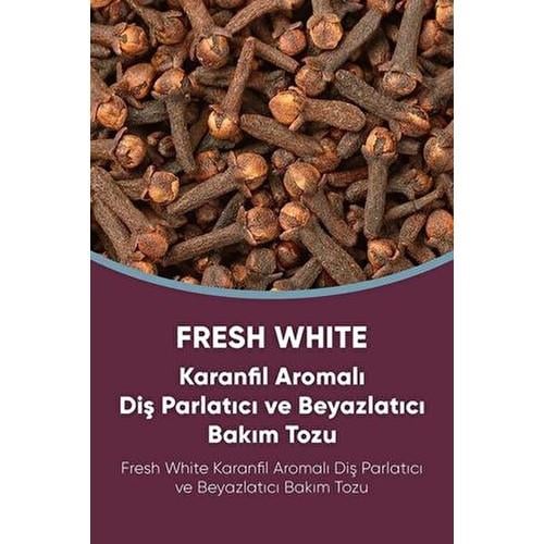 Fresh White Diş Bakım Tozu Karanfil Aromalı 50g B5 Vitamini İçerir Diş Etlerini Besler