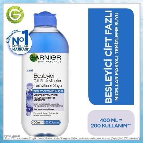 Garnier Besleyici Çift Fazlı Micellar Makyaj Temizleme Suyu 400ML