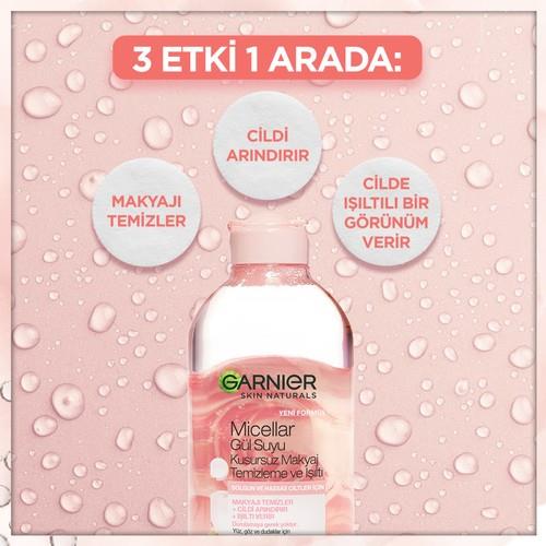 Garnier Micellar Gül Suyu Makyaj Temizleme Suyu 400 ml Hassas Ciltlere Arındırıcı ve Işıltı Etkili