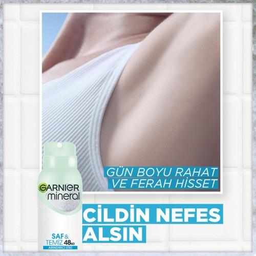 Garnier Mineral Saf ve Temiz Unisex Sprey Deodorant 150 ml 48 Saat Etkili Alkol İçermeyen Ferah Koku