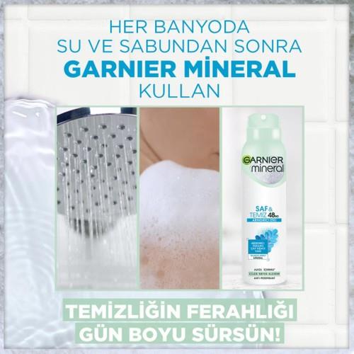 Garnier Mineral Saf ve Temiz Unisex Sprey Deodorant 150 ml 48 Saat Etkili Alkol İçermeyen Ferah Koku