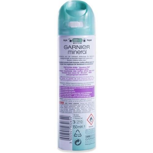 Garnier Mineral Ultra Kuru Sprey Deodorant 150ML