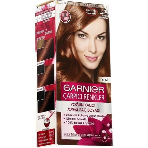 Garnier Saç Boyası - Çarpıcı Altın Kahve, Amonyaksız Krem Formülü ile %100 Beyaz Kapatma ve Parlaklık