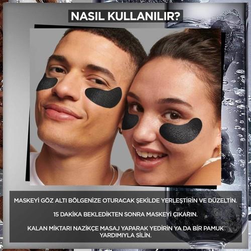 Garnier Şişkinlik Karşıtı Göz Maskesi – Kömür ve Kafeinli, Parfümsüz Vegan Formül, 15 Dakikada Etkili Tekli 1 Adet