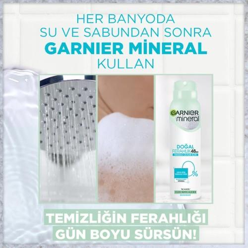 Garnier Unisex Sprey Deodorant - Doğal Ferahlık, 150 ml, Pudrasız, Alkol İçermeyen, 48 Saat Etkili, 1 Adet