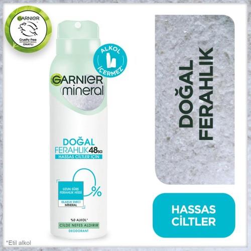 Garnier Unisex Sprey Deodorant - Doğal Ferahlık, 150 ml, Pudrasız, Alkol İçermeyen, 48 Saat Etkili, 1 Adet